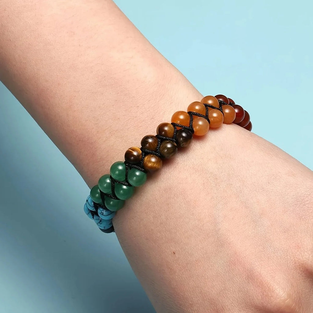 Chakra-Behandlung Kristallarmband Yoga-Stein Verstellbare Perlenarmband Meditation Entspannung Angst Damenarmband