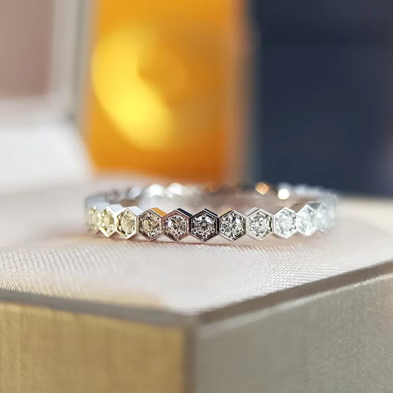 925 Sterling Silber Vintage Geometrische Zirkonringe für Frauen Geschenk Alltag Party Hochwertiger Edelschmuck Accessoires