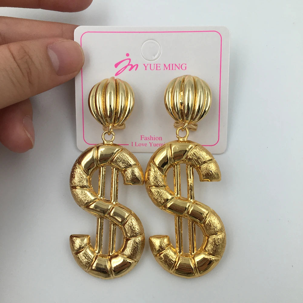 Einfache Modeohrringe für Frauen Mädchen Geometrische Dubai Vergoldete Ohrhänger Exquisiter Kreativer Hochzeit Brautschmuck Party