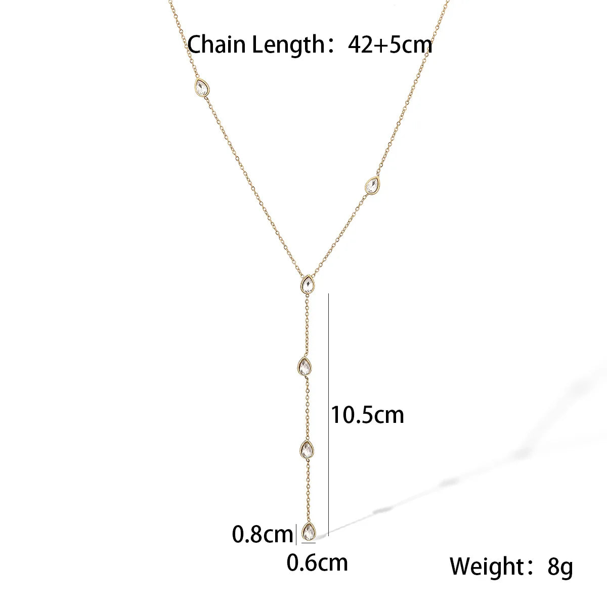 NEWBUY Fashion Gold Color Stainless Steel Choker Necklaces For Women Delicate White/Green/Red CZ Zircon Inlay Jewelry