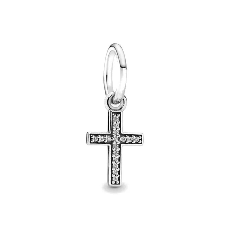 2026 Neue S925 Silber Roboter Kreuz Digital Anhänger, Geeignet für Original Armbänder, DIY Zubehör, Damen Charms Schmuck Geschenke