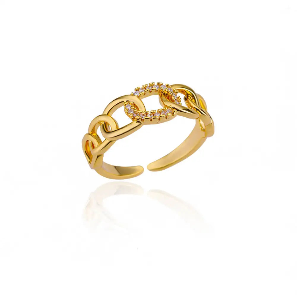Zirkonsteinringe für Frauen Edelstahl Goldfarbe 2024 Neuer Trend Ehering Schmuck Geschenk bague femme anillos mujer