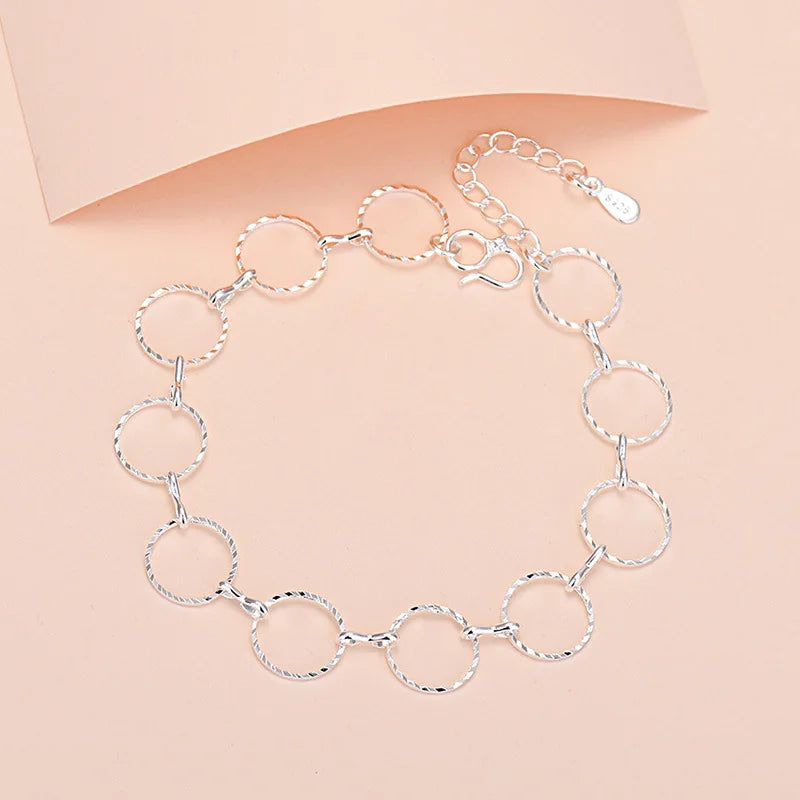 925 Sterling Silber Glücksperlen-Charm-Armbänder für Damen, Paar-Ketten, runde Armreifen, Luxus-Schmuckzubehör, Großhandel