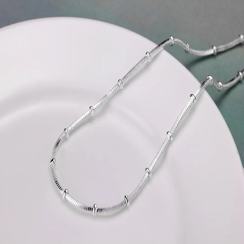 Feine Top-Marken 925 Sterlingsilber Armbänder Halsketten Schmucksets Perlen Schlangenkette für Damen Herren Hochzeitsfeier Geschenke