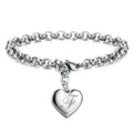 925 Sterling Silber Fein 26 Buchstaben Damen Herren Kette Armband Anhänger Herz Süß Hochzeit Persönlichkeit Schmuck Damen Geschenk Party 20cm