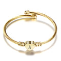 Initialen Edelstahl Manschettenarmband für Frauen 26 Alphabet Herz Charm Armreif Weibliche Mode Geburtstagsparty Schmuck