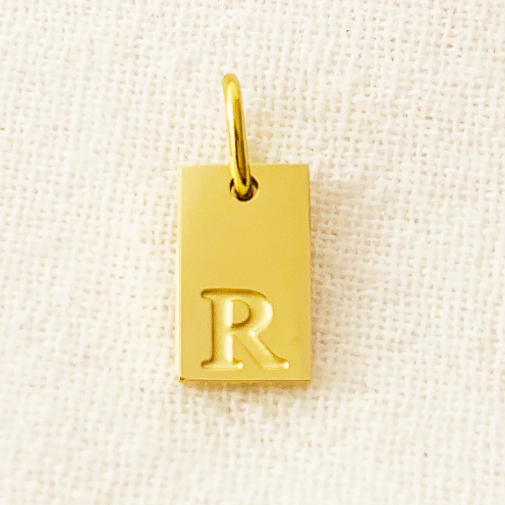 SUNIBI Dije de dije del alfabeto para collares, joyería de acero inoxidable, accesorios de letras grabadas DIY, joyería de moda para mujer