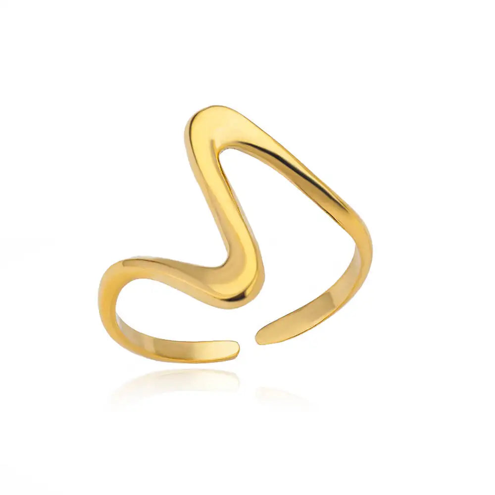 Pinky Zirkon Ring für Damen Edelstahl Goldfarben Ring 2025 Trend Paar Wasserdicht Ästhetisch Hochzeit Y2K Schmuck Anillos