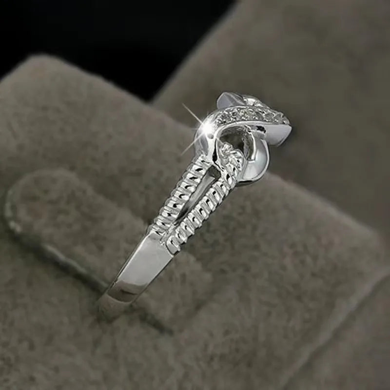 Anillos con forma de 8 con letras de la suerte para mujer, de plata de ley, circonita cúbica AAA, joyería de la eternidad, regalo de boda para mujer
