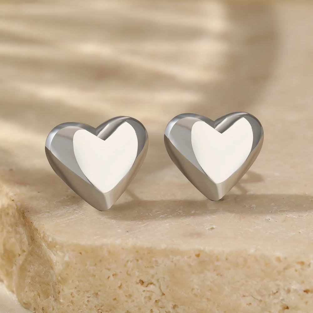 Edelstahl Ohrringe Kubisch Pfirsichherz Stecker High-End-Gefühl Verzierte Ohrringe für Frauen Schmuck Bankett Jubiläumsgeschenke Neu