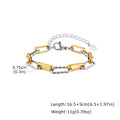 Zweifarbige Twist-Glieder-Paperclip-Armband für Damen, klobiges Edelstahl-Armband mit verstellbaren Gliedern, 18 Karat vergoldeter Schmuck