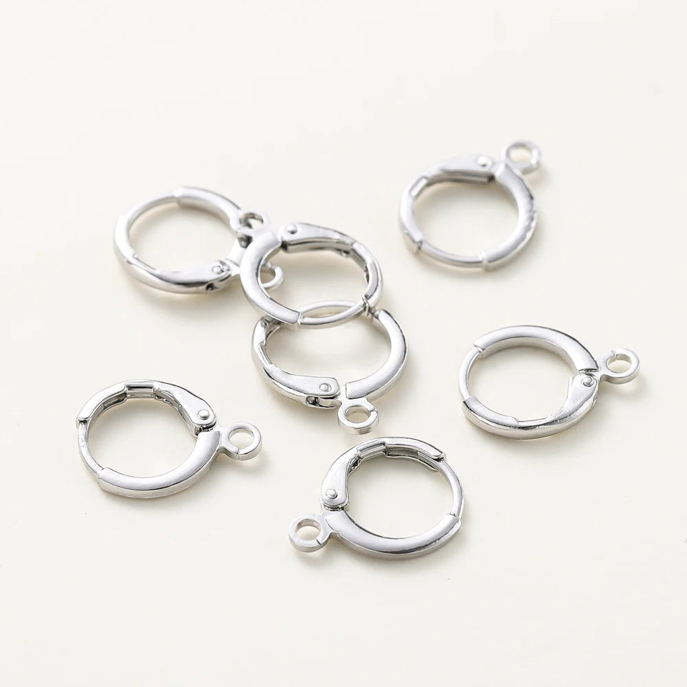 10 Stück 14K 18K vergoldetes Messing Frankreich Rohling Rund Öffnung Ohrringhaken Ohrhänger Clips Schlaufe für DIY Schmuckherstellung Zubehör