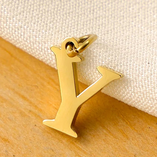10PCS 26 Letters Stainless Steel Cut Alphabet Pendant for DIY Woman Necklace Ladies Jewelry Accessories Wholesale Dropshipping