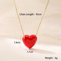 NEWBUY Hot Sale Red Oil Dripping Heart Pendant Necklaces For Women
