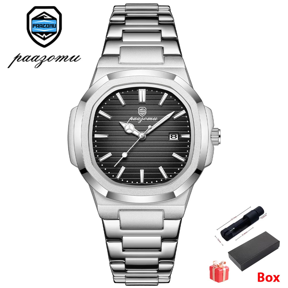 2026 Nuevo para hombres Marca de moda Reloj masculino Impermeable Luminoso Relojes de acero inoxidable Fecha Semana Informal Cuarzo Reloj de hombre Reloj