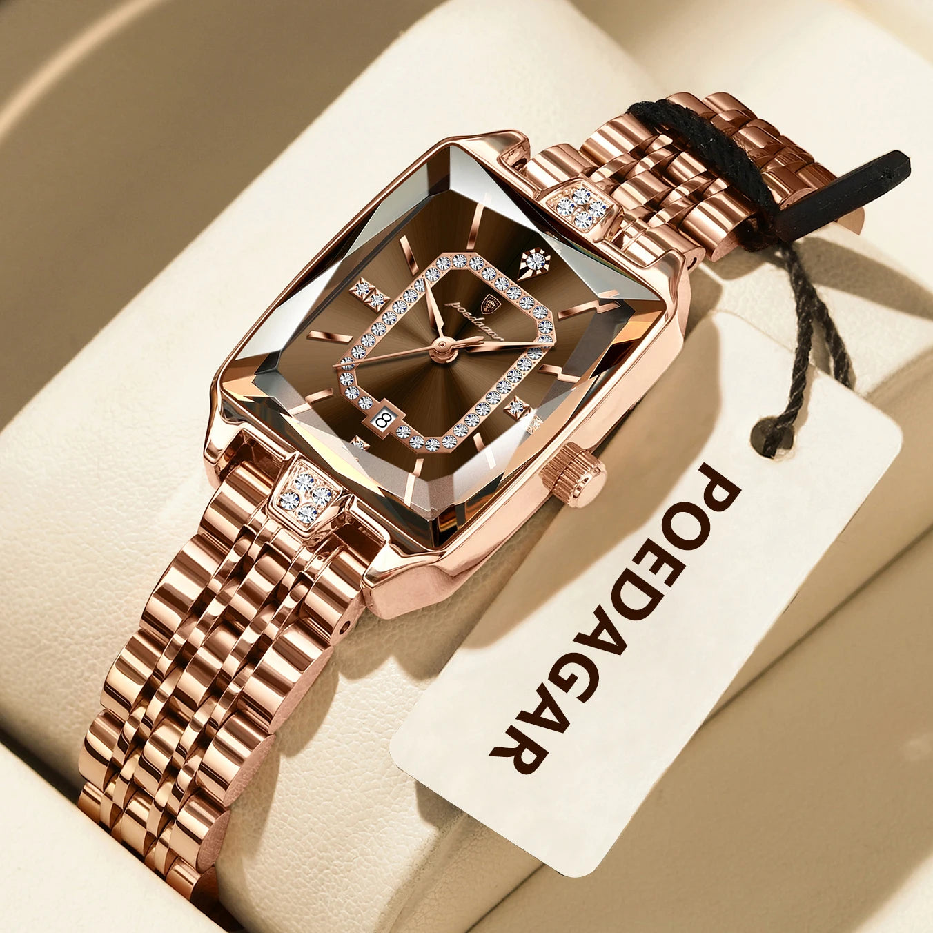 POEDAGAR Marca de Lujo Reloj de Pulsera para Mujer Impermeable Acero Inoxidable Fecha Reloj de Mujer Informal Moda Cuarzo Relojes de Mujer Reloj