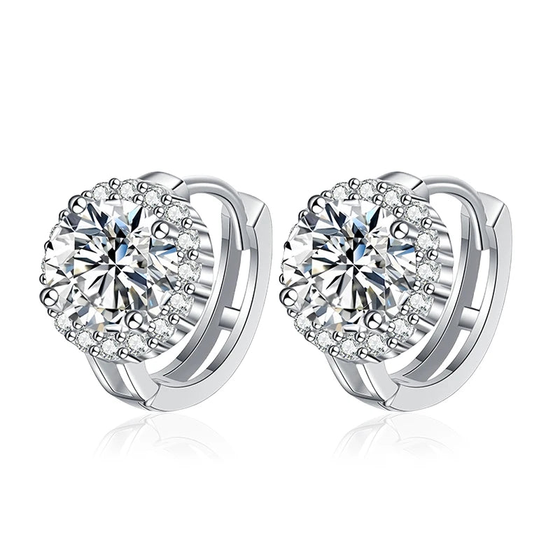 Pendientes NeeTim de Moissanita rosa de 0,5ct 1ct para mujer, Plata S925, Diamantes de laboratorio negros, azules, verdes, grises, arcoíris, Pendientes de boda