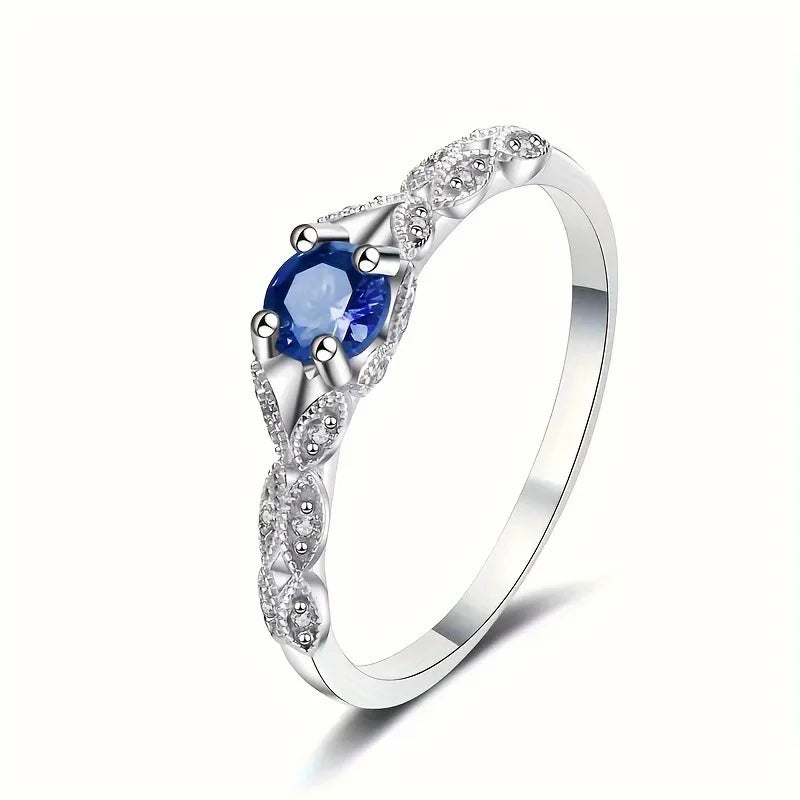 Anillo de mujer de plata de ley 925 con amatista y circonita, estilo lujo ligero, en Europa y América, anillo de temperamento con gema de moda simple