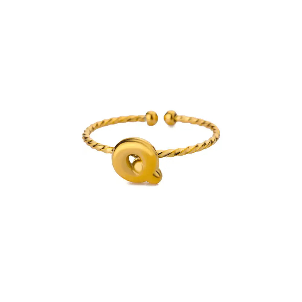 Süße klobige Initialenringe für Frauen, goldfarbener Edelstahl A-Z Buchstaben verstellbarer Ring, ästhetischer Hochzeitsschmuck, Geschenk