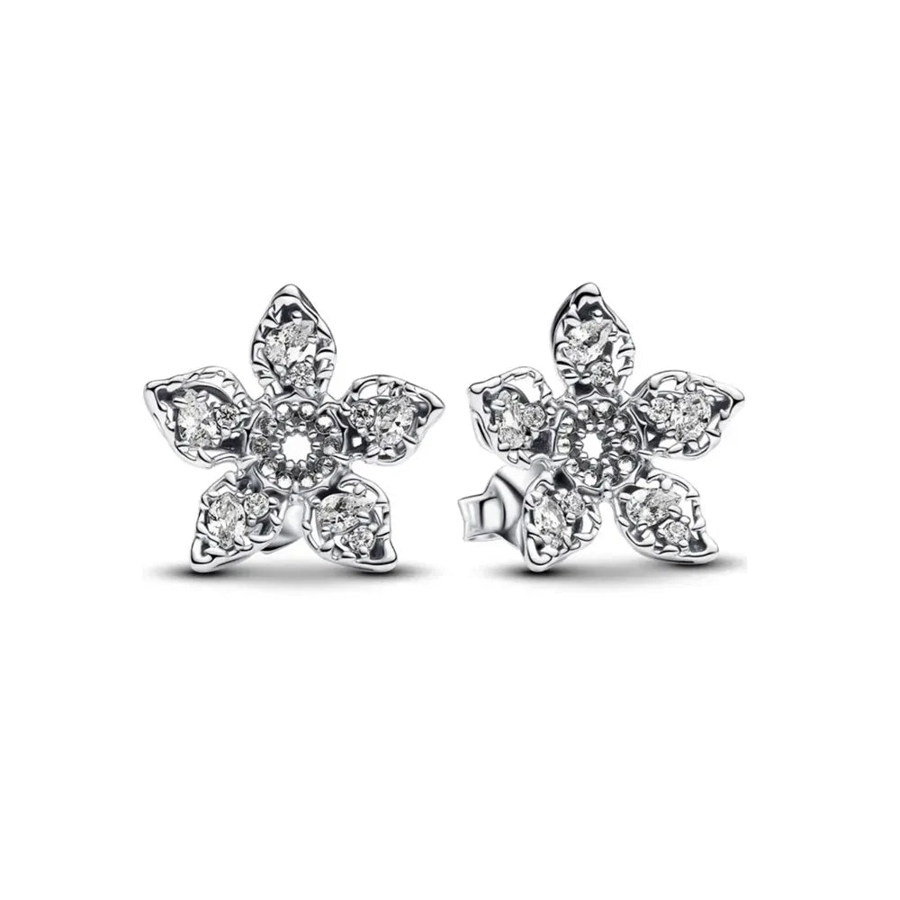 Nuevos pendientes de plata 925 con diseño de mariposa y flor, estilo europeo, para mujer, regalo de joyería exquisita para festivales
