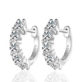 NeeTim 3mm D Color Moissanite Earrings 925 Sterling Silver Plated White Gold Hoop Earring for Women Wedding Party Fine Jewelry