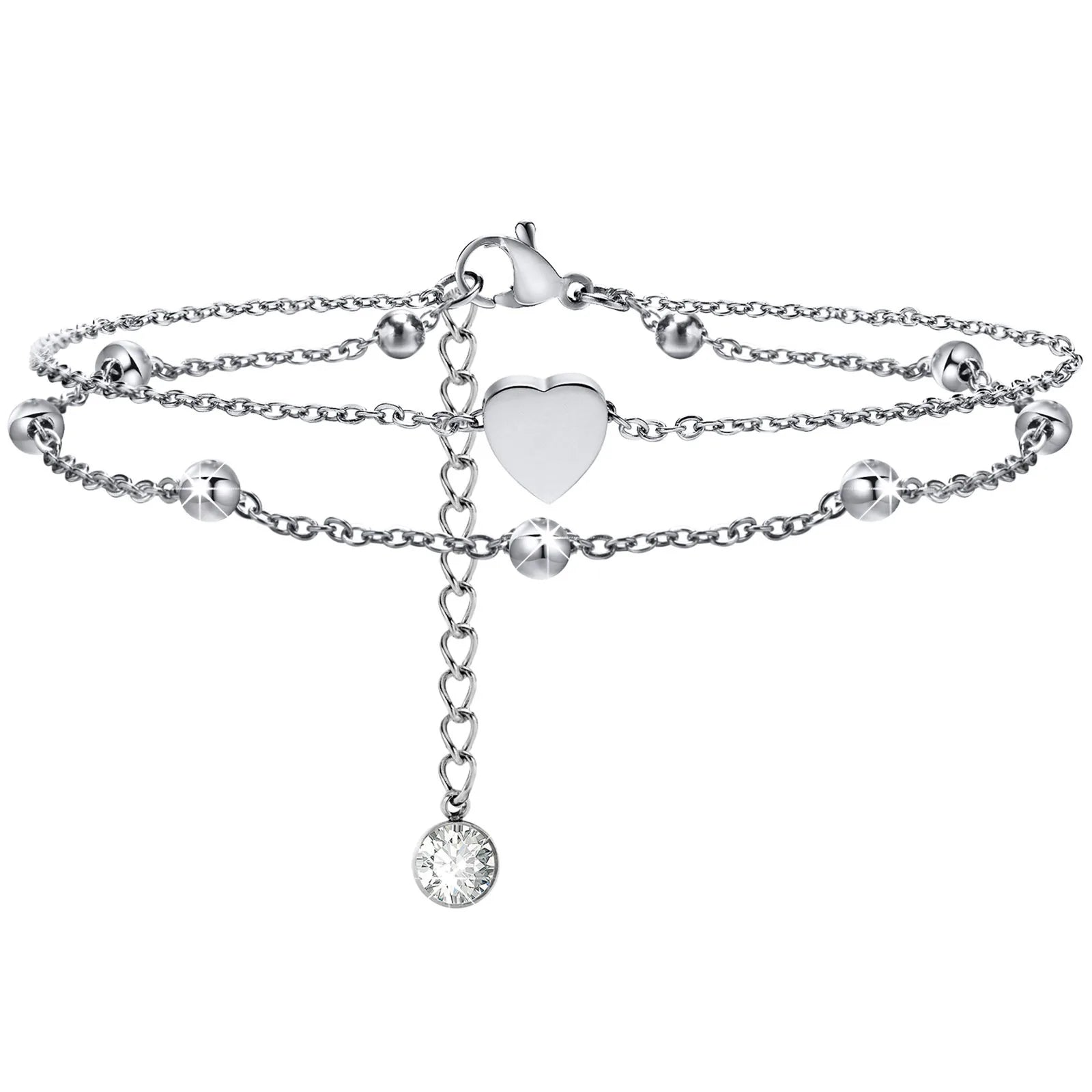Schlangenketten-Fußkettchen für Damen und Mädchen, verstellbar, Sommer-Strand-Fußkettchen, Armband, Muttertagsgeschenke, Edelstahl, nicht allergisch