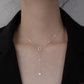 Regalo de Navidad 925 Plata de Ley Linda Estrella Brillante Gargantilla Colgante Collar Encantadora Mujer Boda Fiesta Cumpleaños Joyería