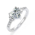 925 Sterling Silber Funkelnde Zirkon Weiß Lila Elegante Liebe Herz Ringe für Frauen Party Verlobung Hochwertiger Edelschmuck