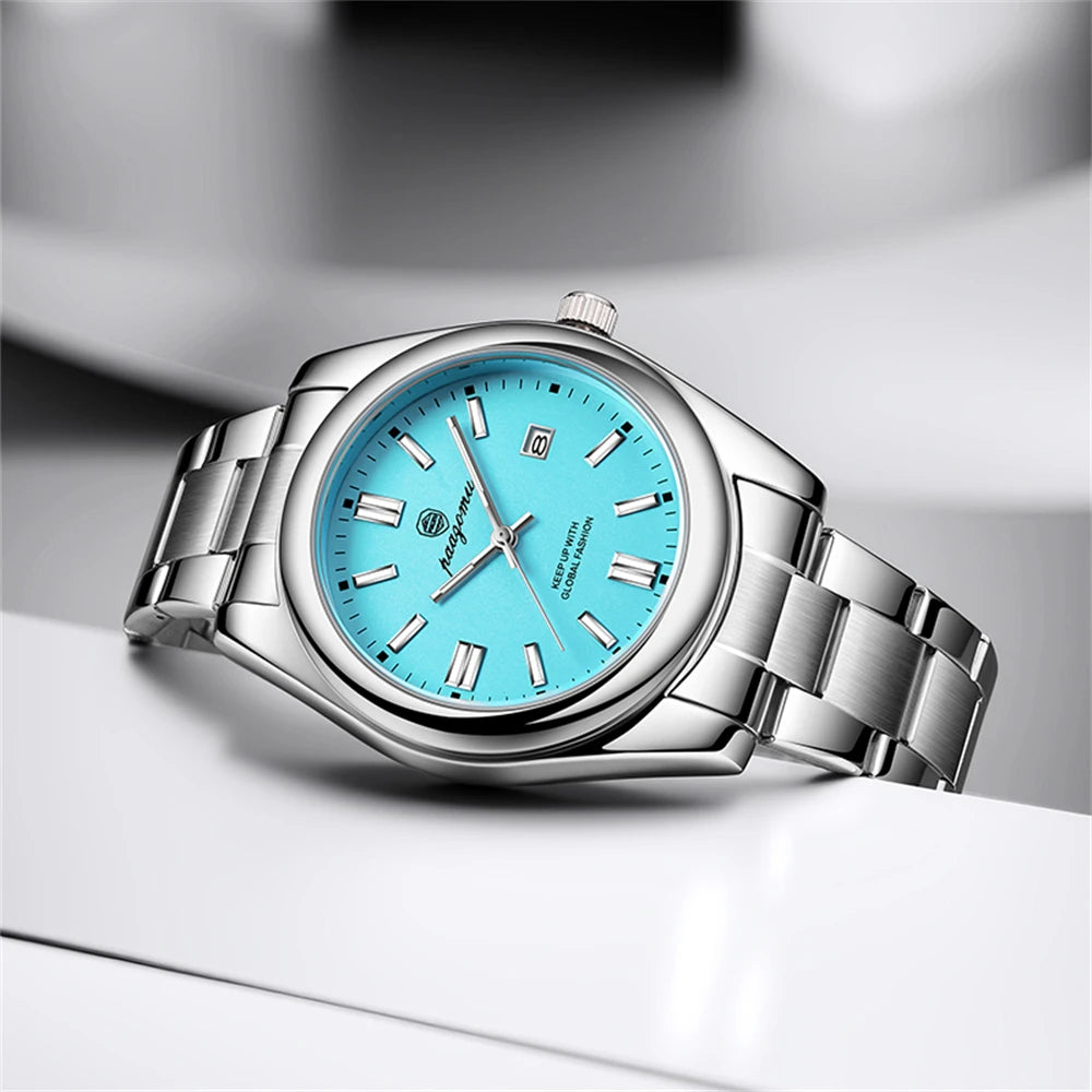 PAAZOMU Reloj de cuarzo clásico casual para hombre, impermeable, esfera luminosa, reloj de pulsera de negocios y vestir, correa cómoda, pantalla analógica, regalo