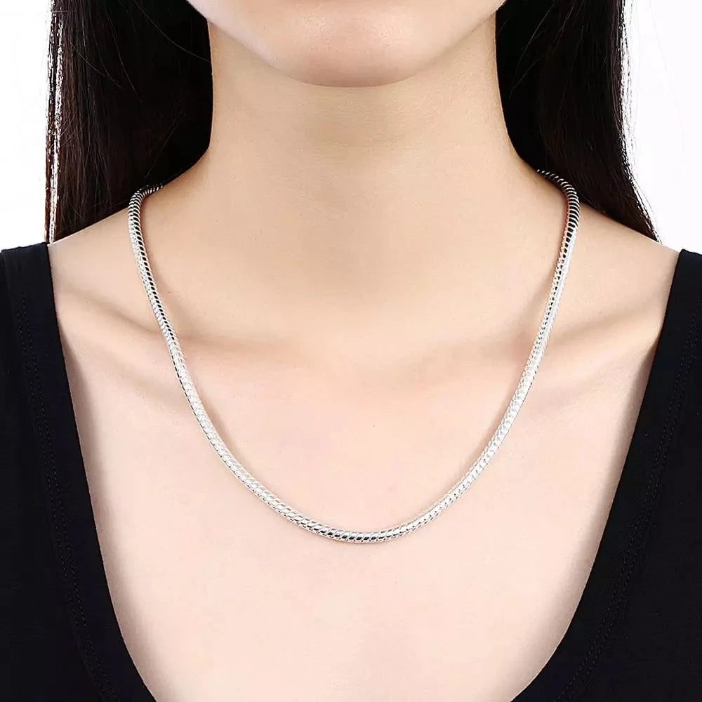 40-60cm 925er Sterling Silber massiv 3MM Kette Schlangen-Halskette Armband Modeschmuck Für Damen Herren Sets Charm Hochzeit
