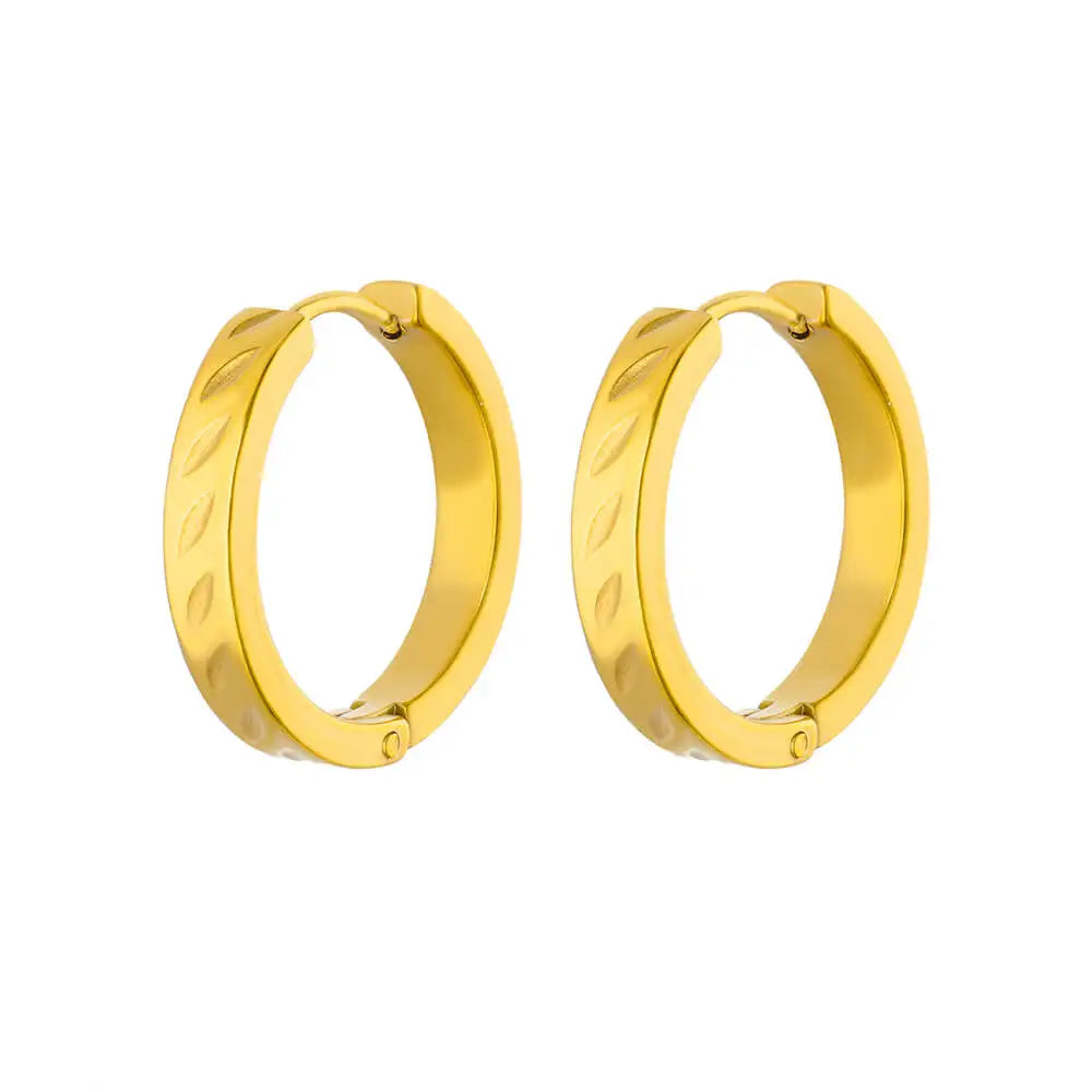 Vintage Runde Edelstahl Creolen für Damen Vergoldete Ohrringe 2023 Trend Statement Ohrschmuck Weihnachtsgeschenk