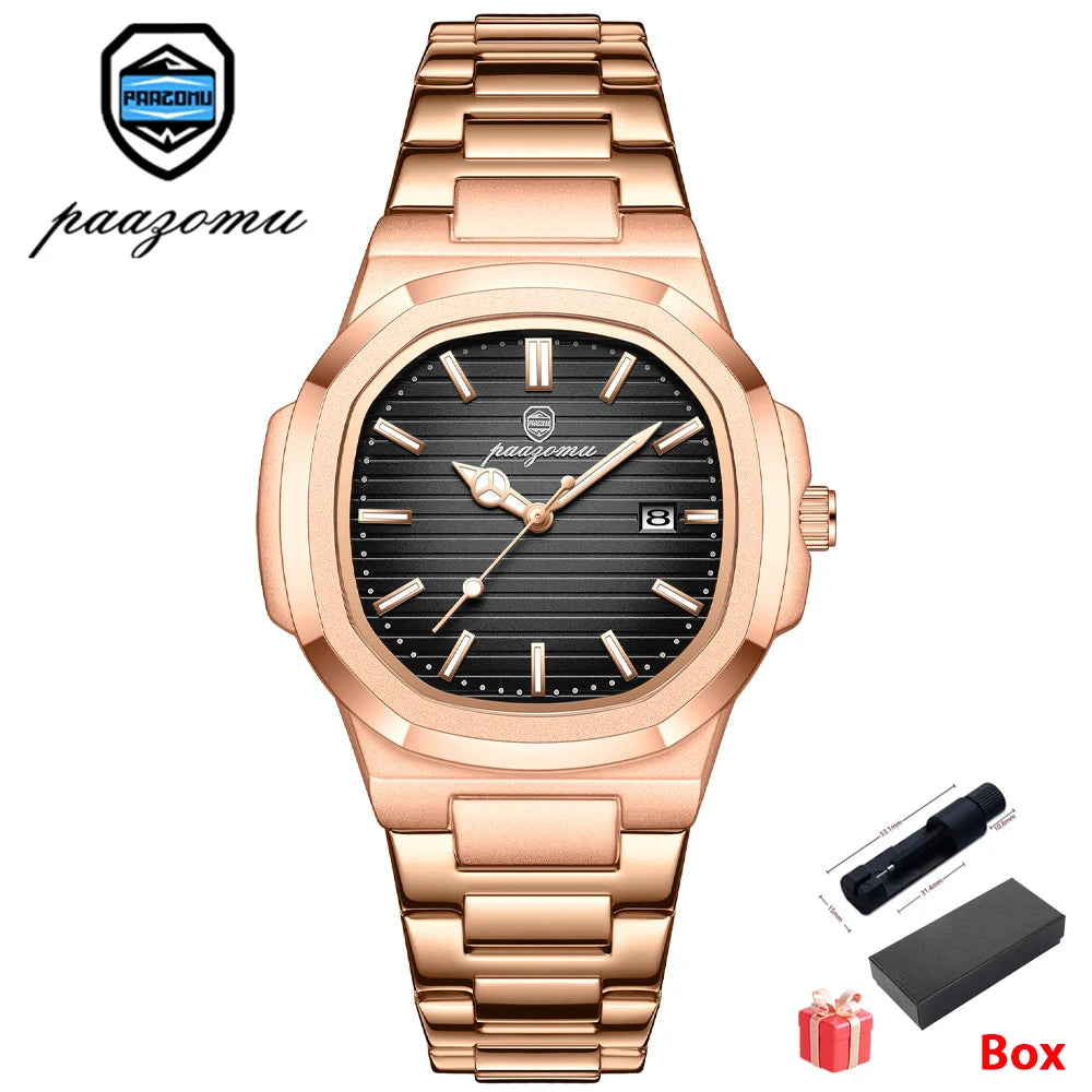 2026 Nuevo para hombres Marca de moda Reloj masculino Impermeable Luminoso Relojes de acero inoxidable Fecha Semana Informal Cuarzo Reloj de hombre Reloj