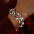 Armbänder aus rostfreiem Stahl mit ovalen Gliedern für Damen und Mädchen, filigrane, einfache, minimalistische Metall-Glieder-Armbänder
