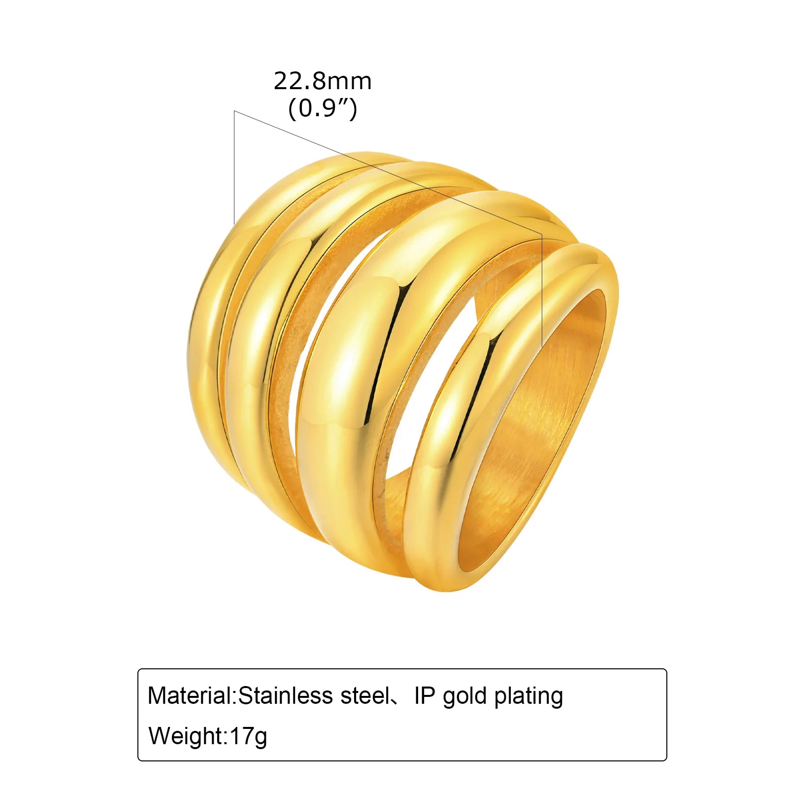 2er-Set Stapelringe für DamenEdelstahl 2mm dünn Goldfarben Kuppelform Minimalistischer Schmuck