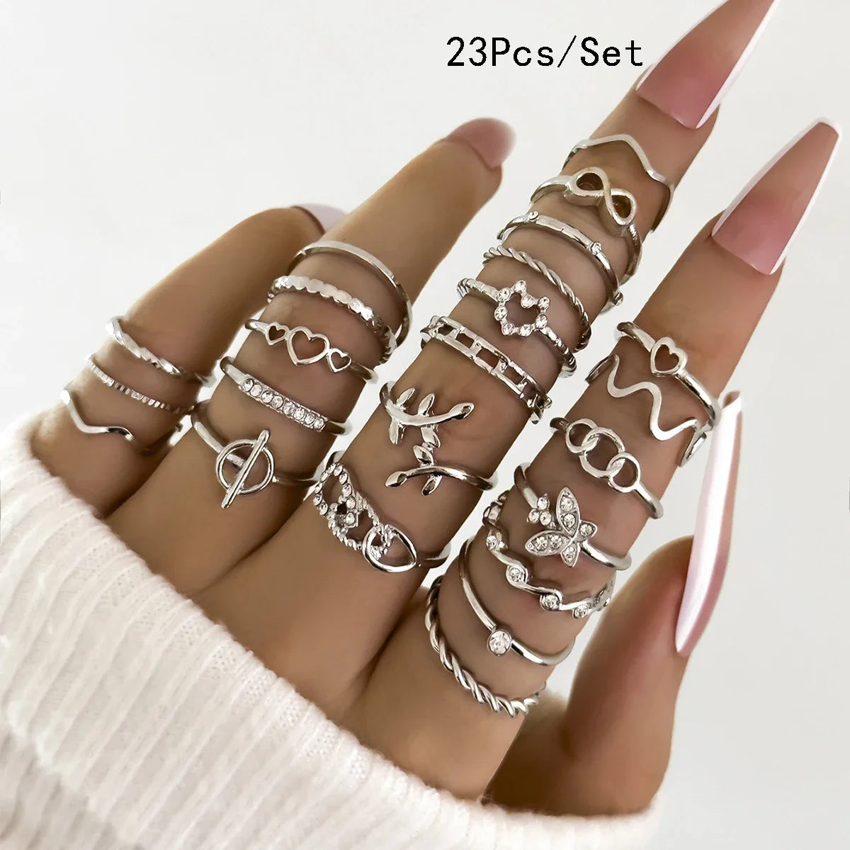 30 Stück Böhmische Geometrische Knöchelringe Set Für Frauen Gold Silber Farbe Fingerring Mädchen Mode Party Schmuck Zubehör