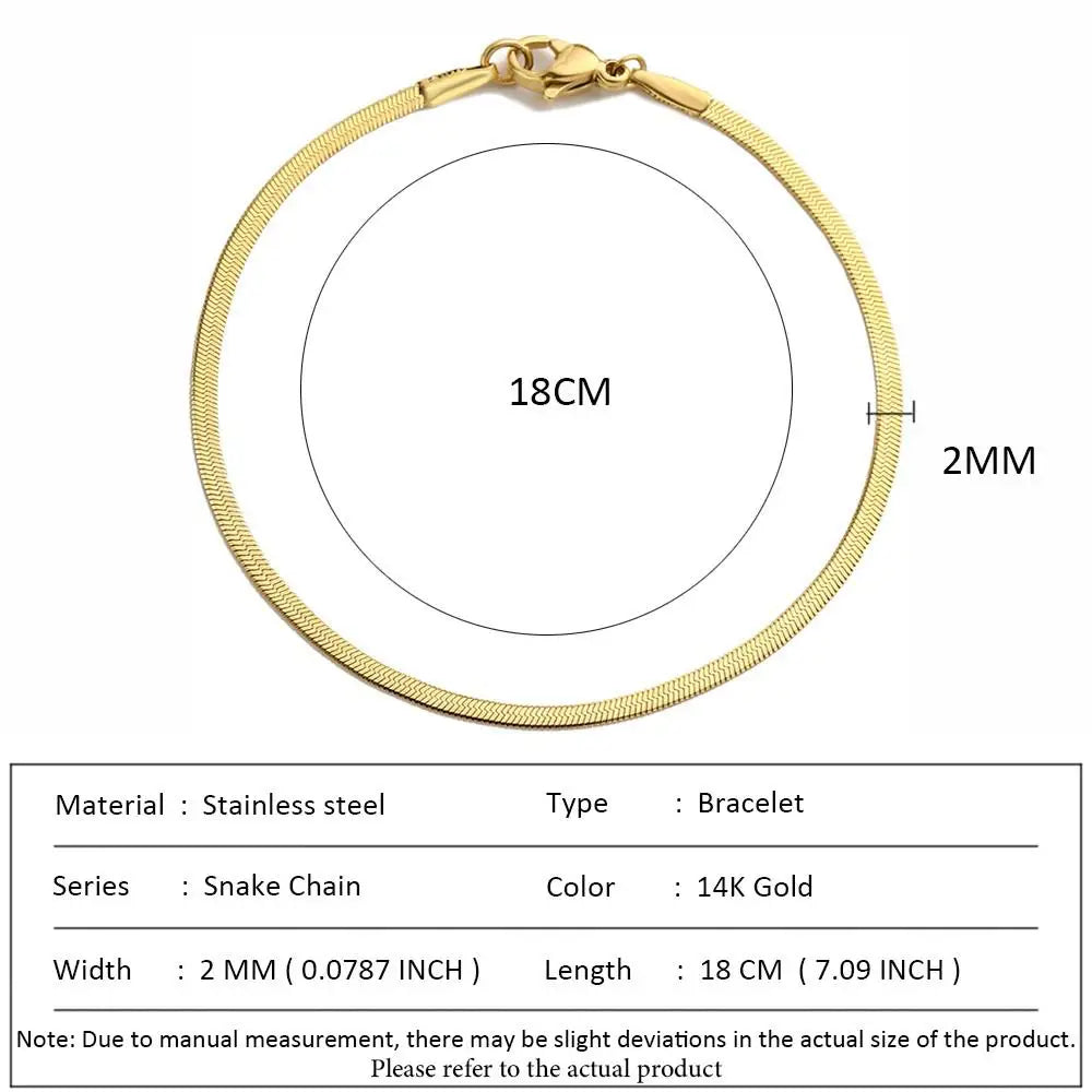 SUNIBI Klassische Schlangenkettenarmbänder für Damen, Trendige Mode, Edelstahl-Kubakettenarmband, Trendige Damengeschenke, Schmuck