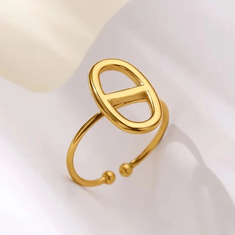 Anillos de Acero Inoxidable con Flores Múltiples Apiladas en Color Dorado Elegante para Mujer, Joyería de Anillo Nuevo de Concha para Boda, Cumpleaños, Delicado