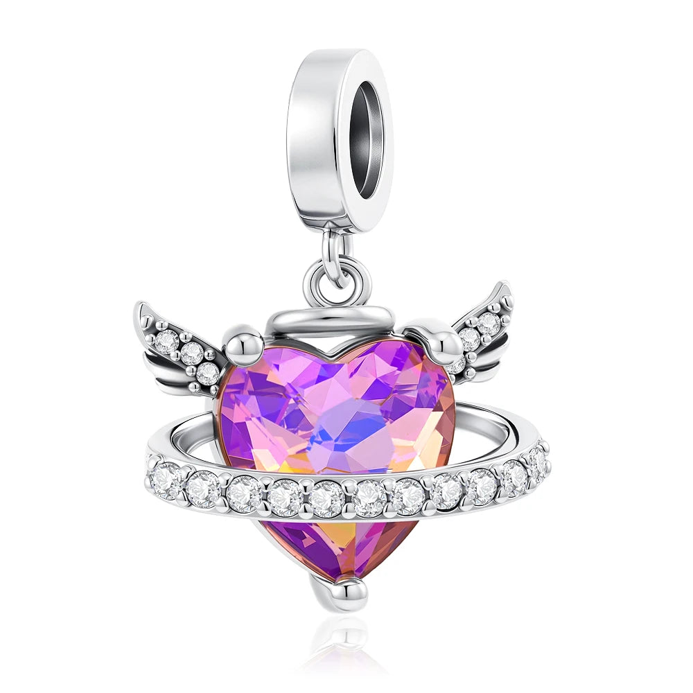 2026 Frühlings-Pink-Serie Ballon Schmetterling Blumen-Anhänger passend für S925 Europäische 925 Sterling Silber Armband Armreifen Halskette