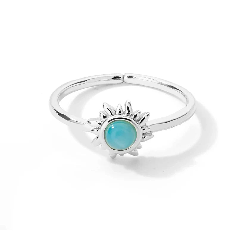 Edelstahl Lotusblumenring für Frauen, goldfarben, Vintage-Stein, Opal, ovaler Blumenring, modischer ästhetischer Schmuck, Geschenk