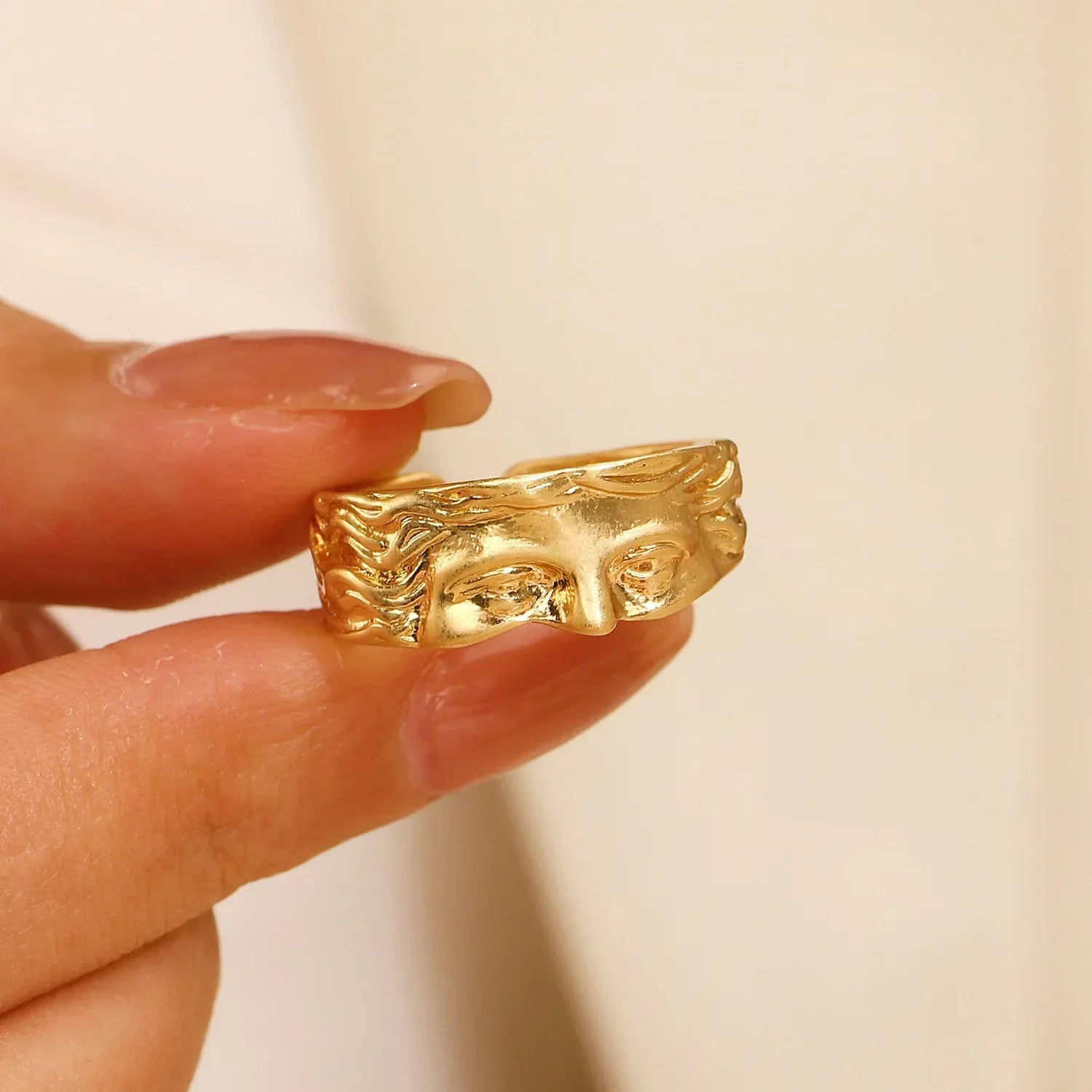 LATS Neue kreative mystische Masken-Gesichts-Offene Ringe für Frauen und Männer, Gothic-Stil, Persönlichkeit, Masken-Fingerschmuck, Geschenk, Großhandel