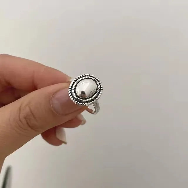 925 Sterling Silber Ringe Paare Accessoires INS Fashion Vintage Twist Design Runde Form Geometrischer Thai-Silber Schmuck