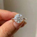 925 Sterling Silber Sechs-Krappenfassung Cubic Zirkonia Ehering für Frauen Einfache Elegante Verlobungsringe Geschenk Modeschmuck