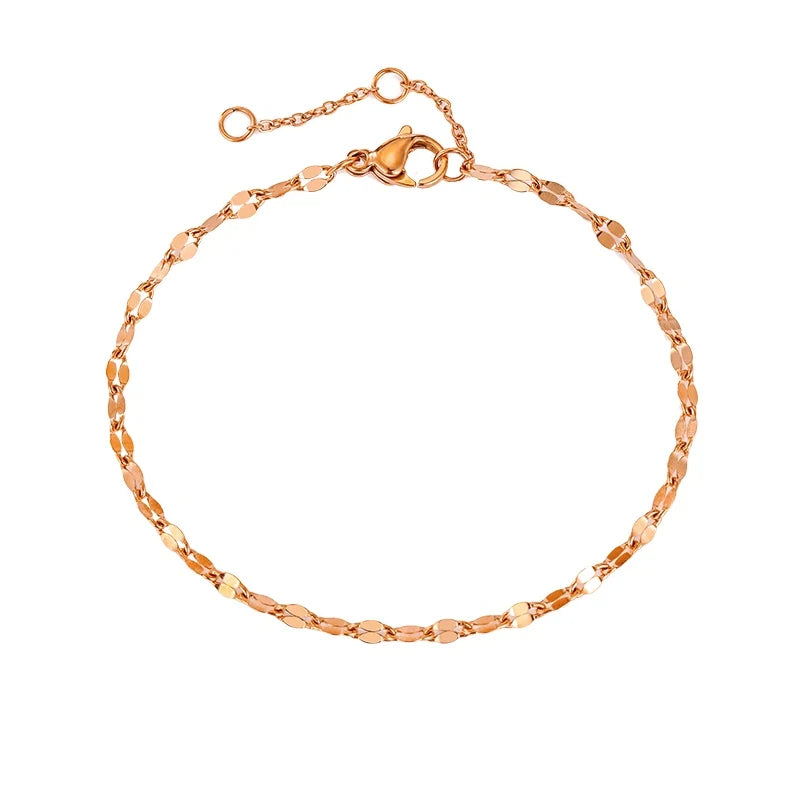 Verstellbare goldfarbene Edelstahlkettenarmbänder für Damen Großhandel Edelstahlschmuck Damenarmbänder