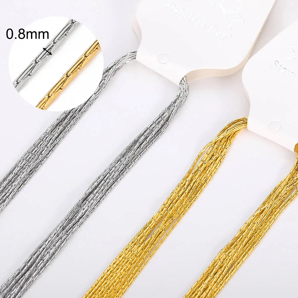 10pcs/set Stainless Steel Gold Color Necklace For Women 45cm Chain DIY Jewelry Accessories Making Materials Handmade Supplies