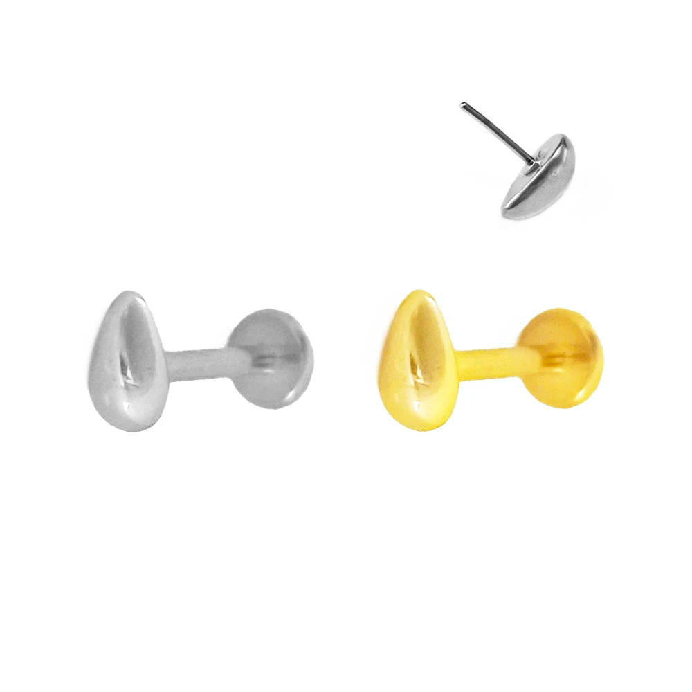G23 Flores de titanio Labret de empuje 16G 18G 20G Piercing de mariposa para labios sin rosca con forma de gota de agua, arete para tragus, joyería corporal