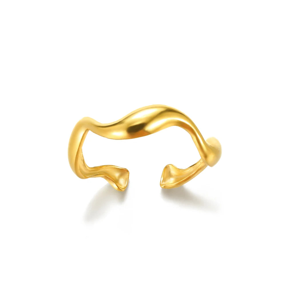 Modische weiße Opalringe für Frauen, goldfarbener Edelstahl-Opalring, Hochzeits-Verlobungsschmuck, Geburtstagsgeschenk 2024