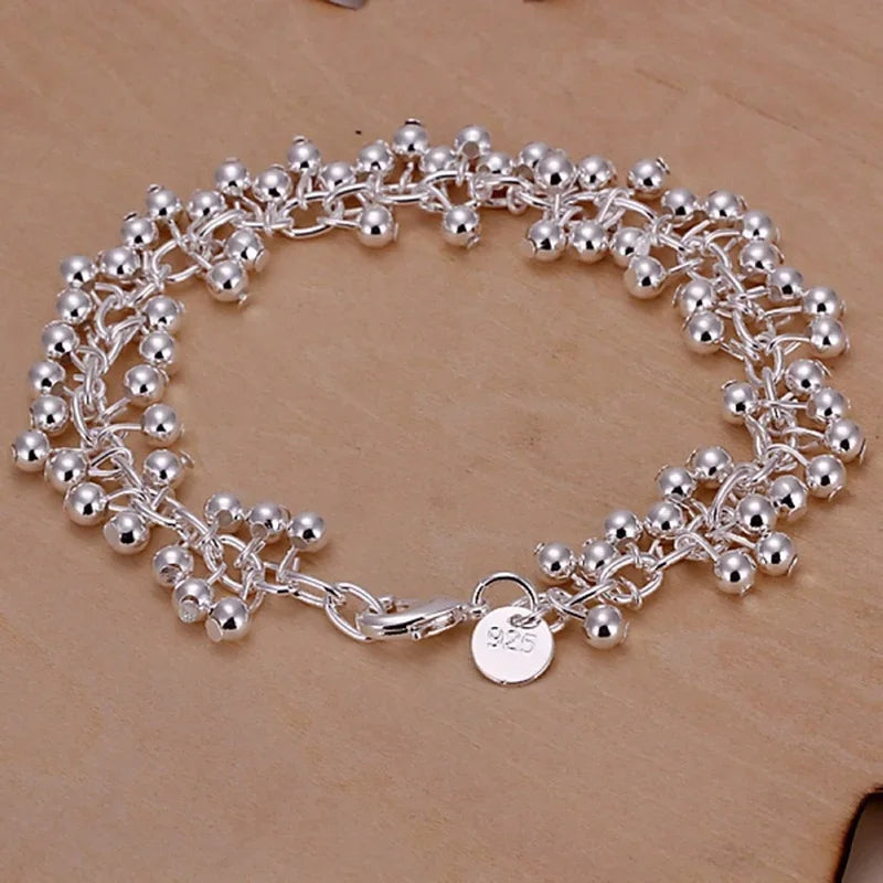20,32 cm 18K Goldarmband 5MM seitliches Kettenarmband für Frauen Männer Mode Hochzeit Verlobung 925 Sterlingsilber Schmuck Geschenke