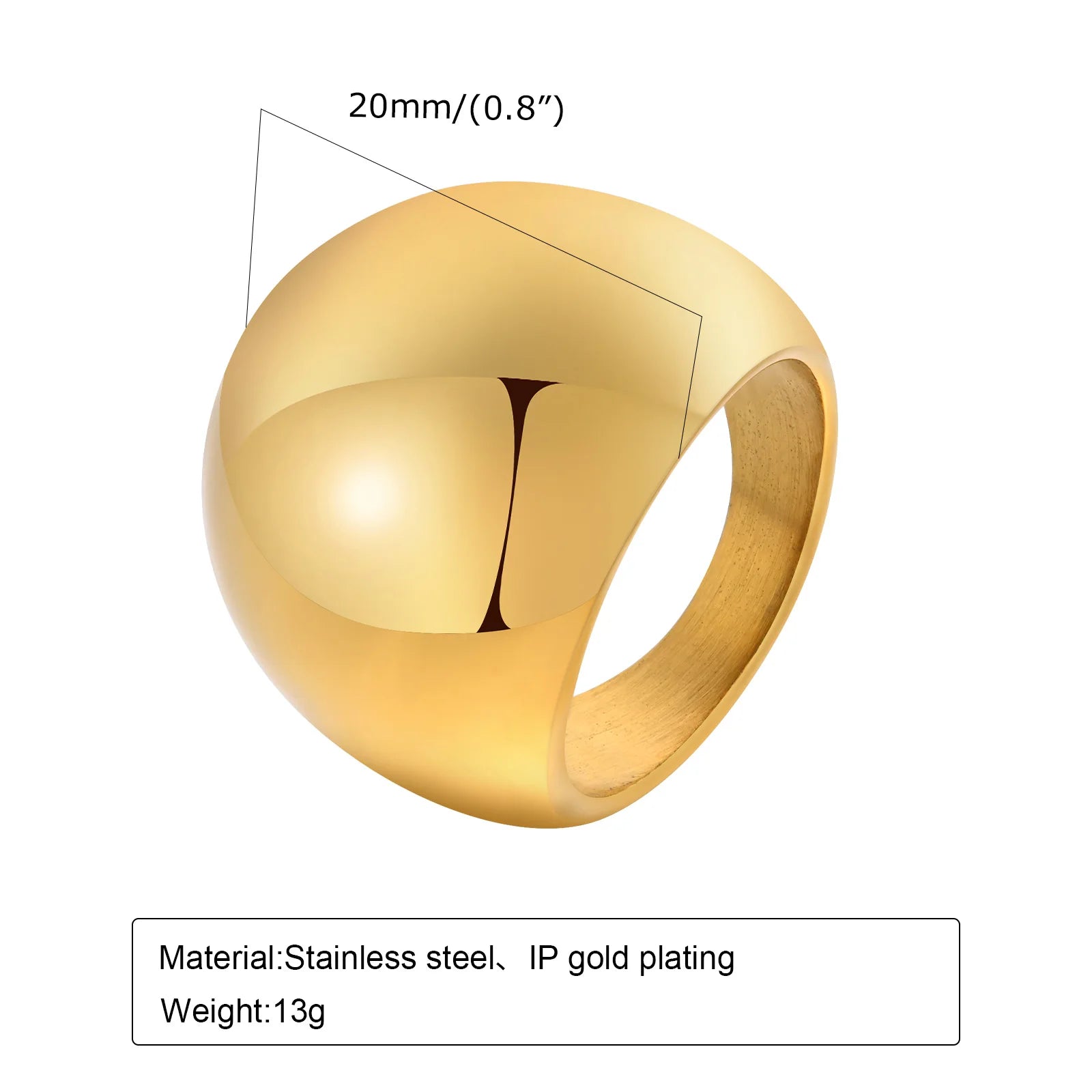 2er-Set Stapelringe für DamenEdelstahl 2mm dünn Goldfarben Kuppelform Minimalistischer Schmuck