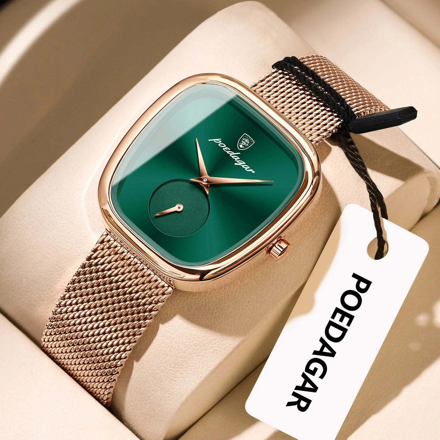 POEDAGAR Luxury Brand Woman Watch Waterproof Stainless Steel Mesh Women's Watches Fashion Elegant Quartz Ladies Wristwatch Reloj