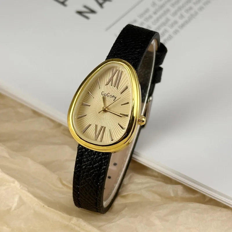 Famoso reloj de cuarzo de marca para mujer, regalo de lujo, reloj de pulsera de cabeza de serpiente para mujer, reloj de pulsera de moda con correa de cuero rojo, Dropshipping